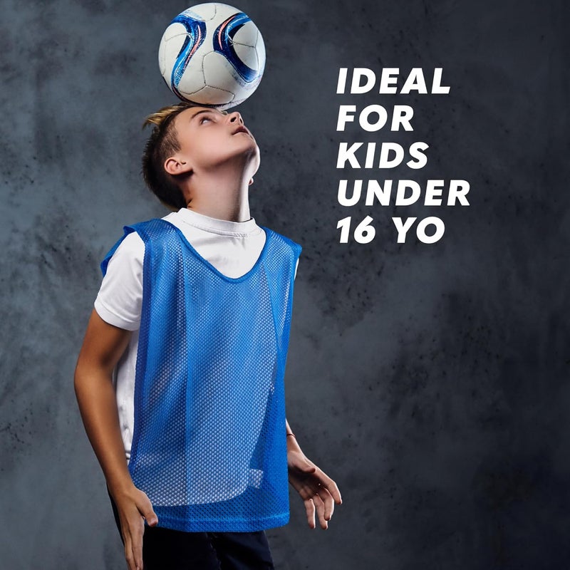 GSI Youth & Kids Pinnies with Velcro - Adjustable, Breathable, Lightweight Pinnies for Sports & Scrimmage Vests for Soccer/Basketball (10 Red, 10 Blue) - Includes Carry Bag - Image 3